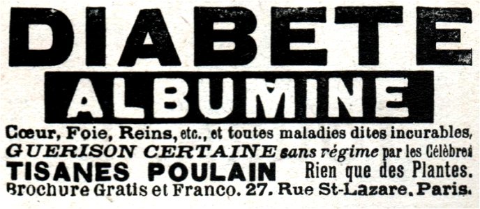 Diabete Albumine, No 3908 Cover inside