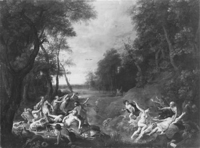 Diana and her Nymphs surprised by Satyrs (Frans Wouters) - Nationalmuseum - 17394