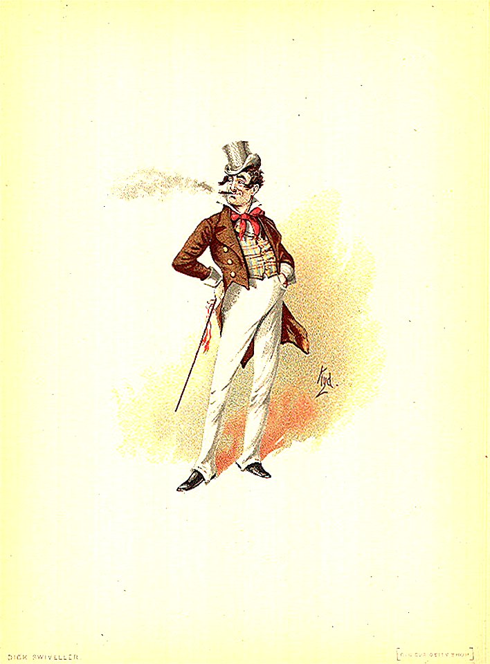 Dick Swiveller 1889 Dickens The Old Curiosity Shop character by Kyd (Joseph Clayton Clarke)