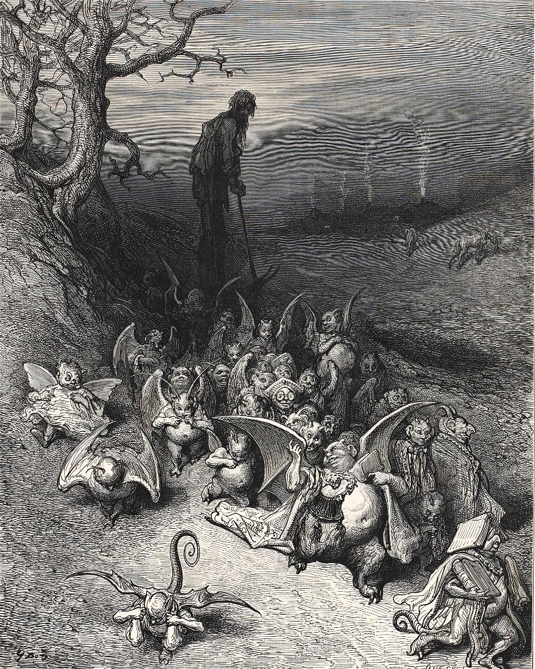 Diable trompé par un laboureur - Chapitre XLVI du Quart Livre illustré par Gustave Doré