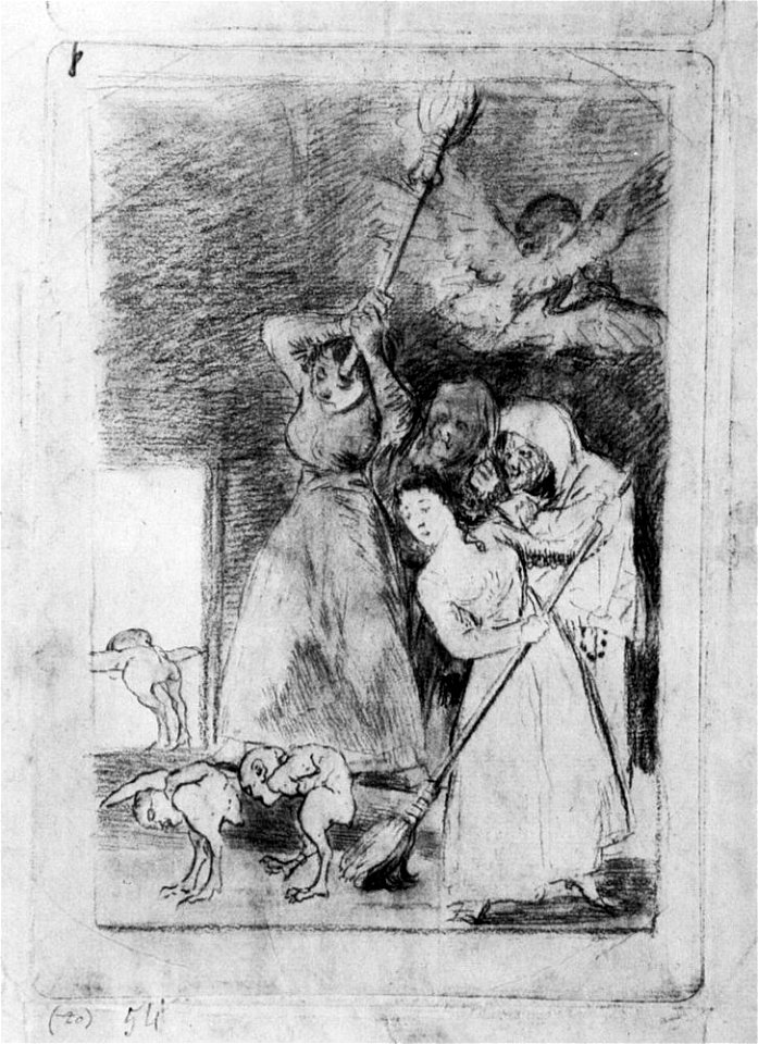 Dibujo preparatorio 2 Capricho 20 Goya