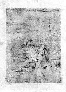 Dibujo preparatorio Capricho 25 Goya