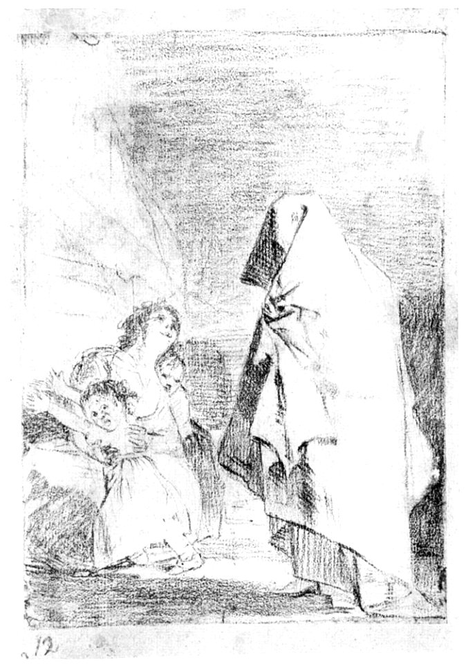 Dibujo preparatorio Capricho 3 Goya
