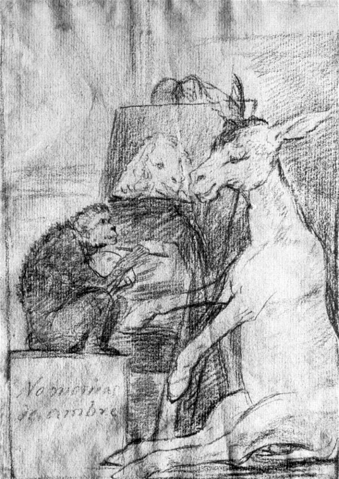 Dibujo preparatorio Capricho 41 Goya