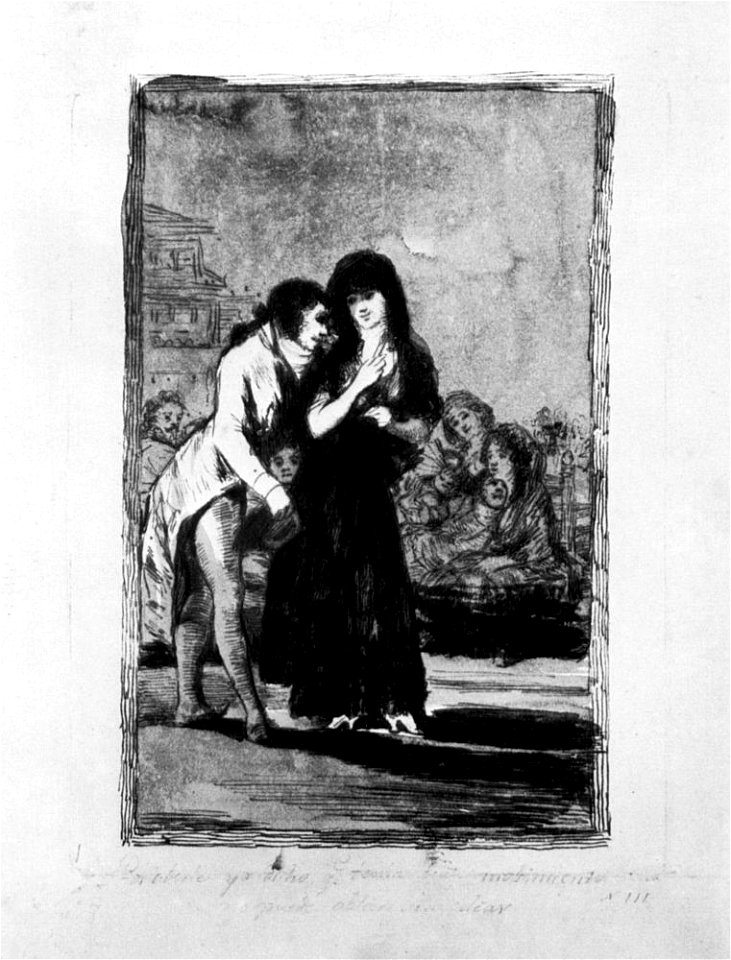 Dibujo preparatorio Capricho 7 Goya