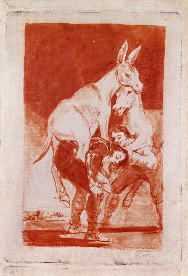 Dibujo preparatorio Capricho 42 Goya
