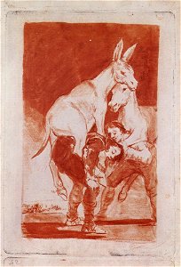 Dibujo preparatorio Capricho 42 Goya. Free illustration for personal and commercial use.