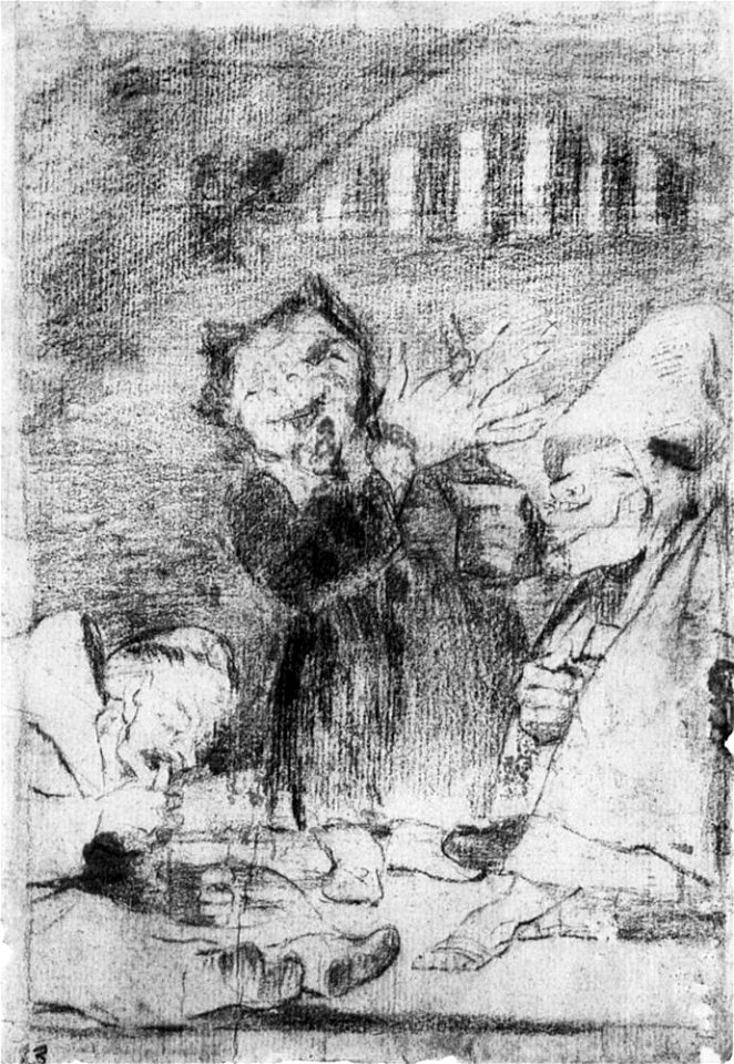 Dibujo preparatorio Capricho 49 Goya