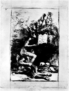Dibujo preparatorio Capricho 70 Goya