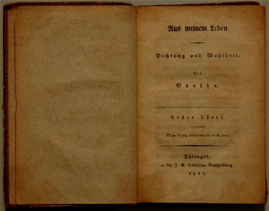 Dichtung und wahrheit erstausgabe