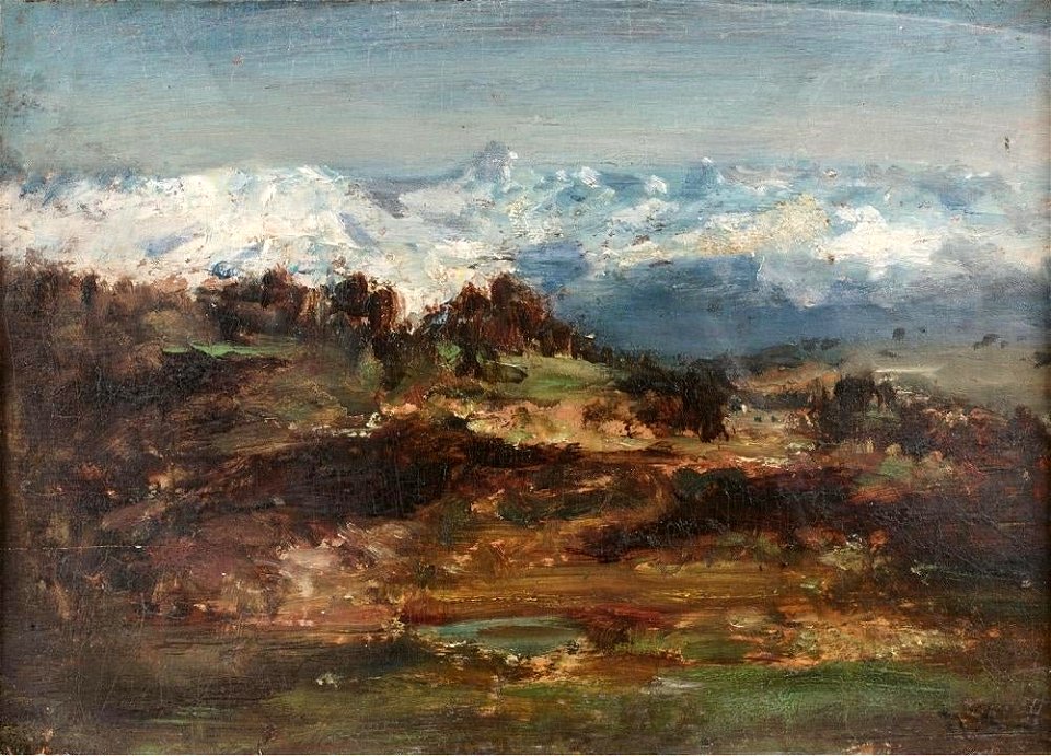 View of the Snowcapped Alps by Narcisse Virgile Diaz de la Peña