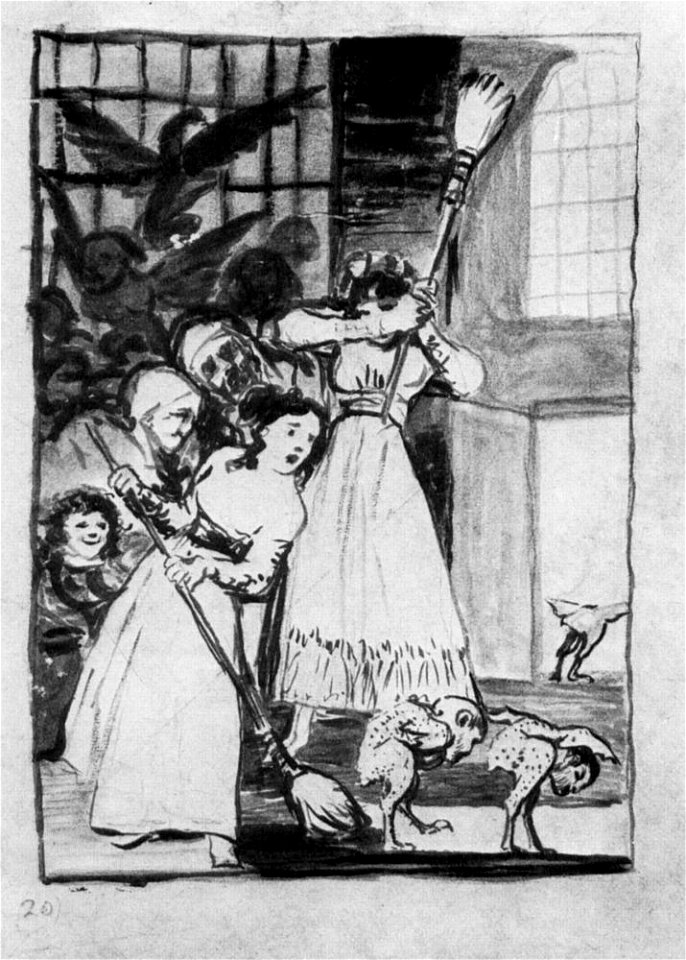 Dibujo preparatorio 1 Capricho 20 Goya