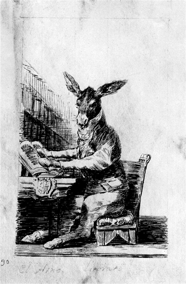 Dibujo preparatorio 2 Capricho 39 Goya