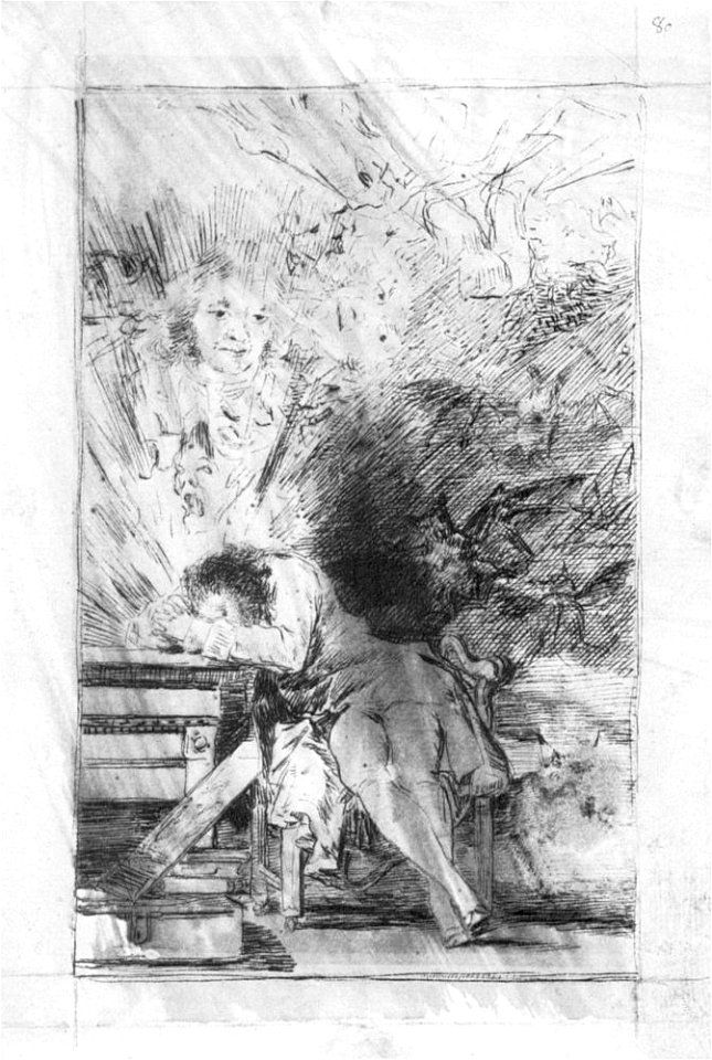 Dibujo preparatorio Capricho 1 Goya