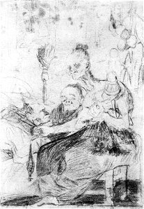 Dibujo preparatorio Capricho 44 Goya