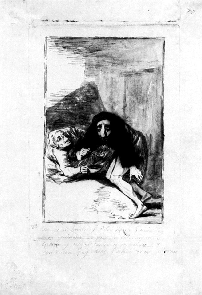 Dibujo preparatorio Capricho 54 Goya