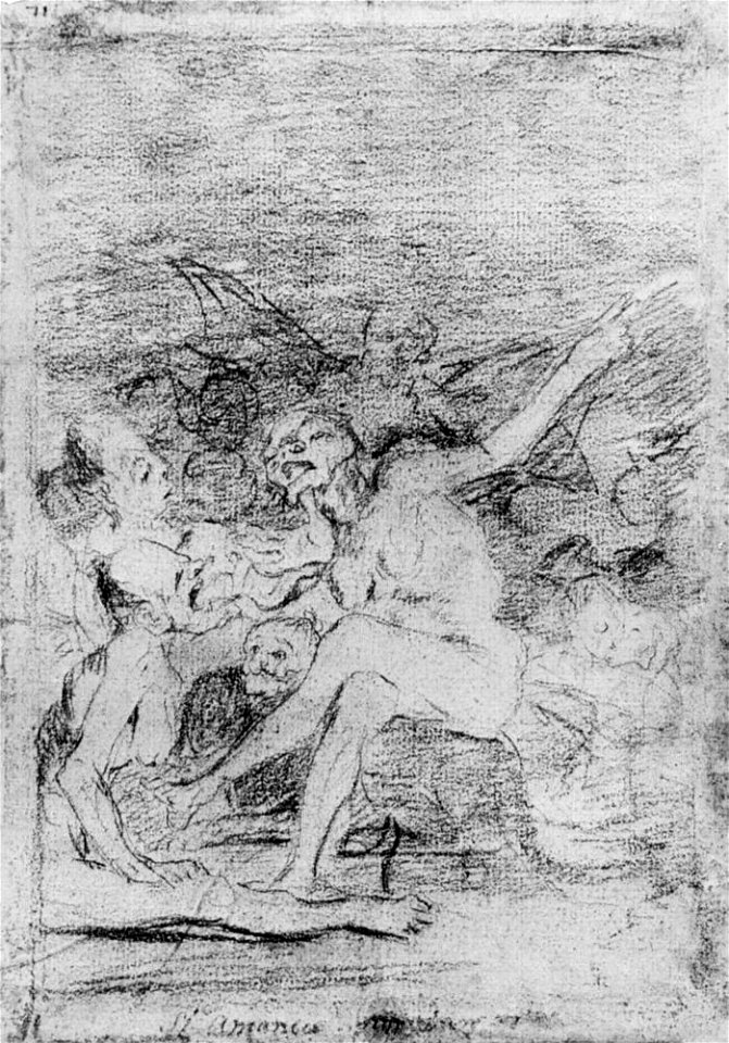 Dibujo preparatorio Capricho 71 Goya