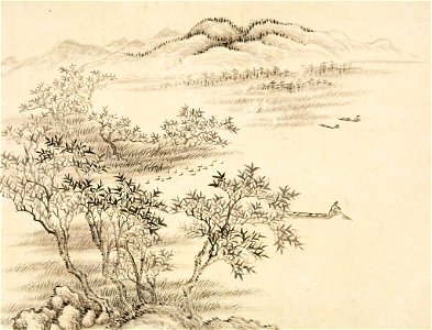 Dong Bangda - One of Eight Landscape Sketches - 1985.889.4 - Arthur M. Sackler Museum