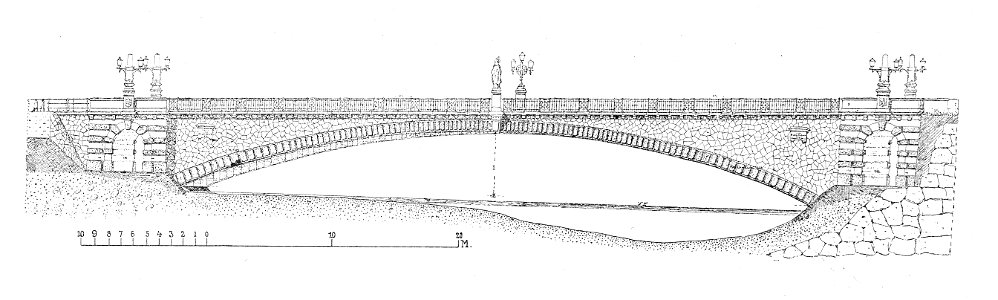 Die Entwicklung der Anwendung und Bauweise der Gewölbe in der Baukunst - Fig. 08 Donaubrücke bei Munderkingen