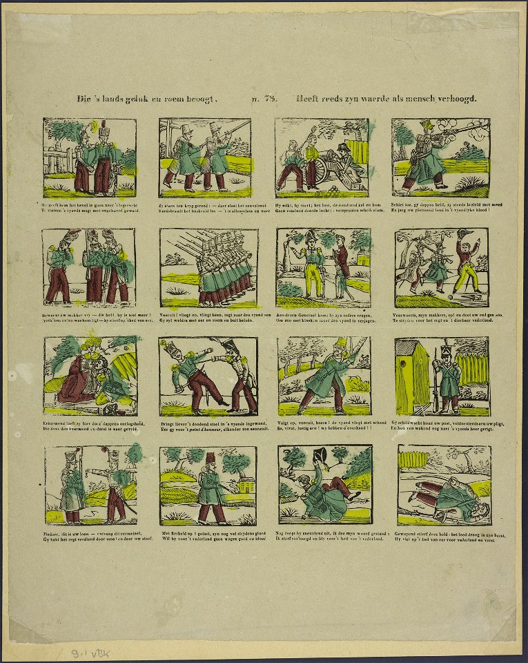 Die 's lands geluk en roem beoogt, Heeft reeds zyn waerde als mensch verhoogd-Catchpenny print-Borms 0595