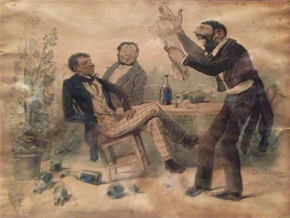 Die Champagnertrinker, Andreas Achenbach, 1843