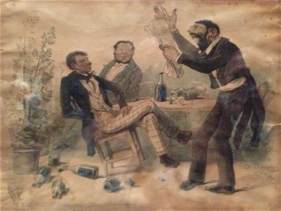Die Champagnertrinker, Andreas Achenbach, 1843