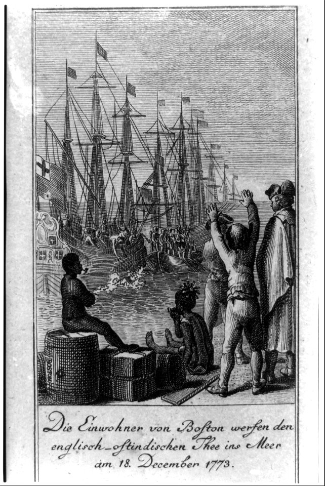 Die Einwohner von Boston wersen den englisch-ostindischen Thee ins Meer am 18 December 1773 LCCN2004670198