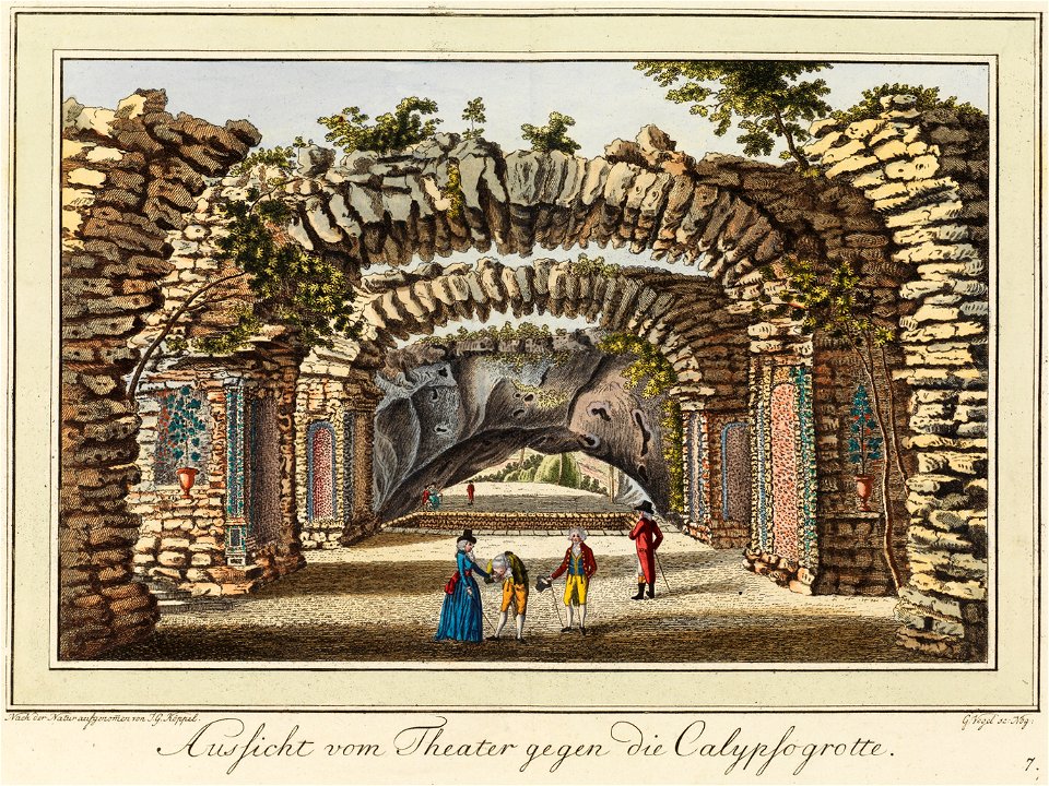 Die Eremitage zu Sanspareil 007 Aussicht vom Theater gegen die Calypsogrotte