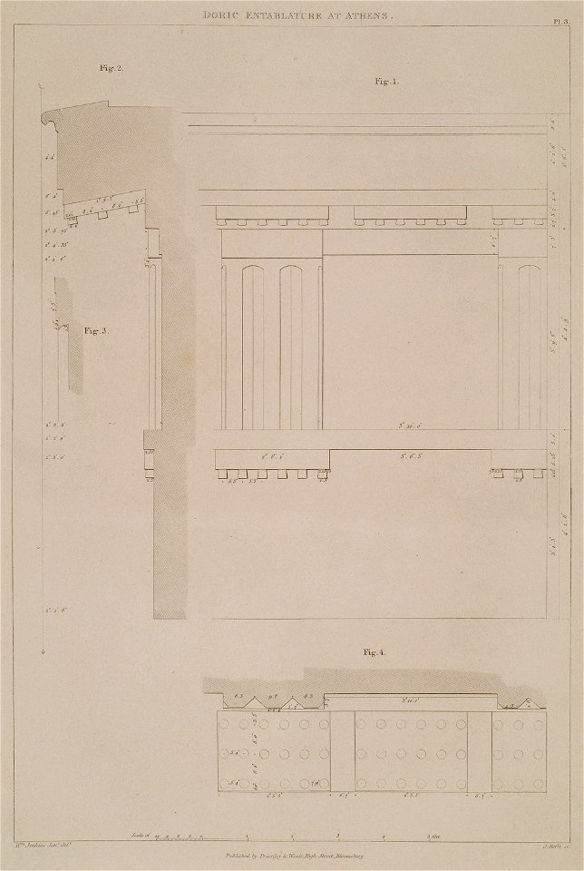 Doric entablature at Athens - Cockerell Charles Robert Kinnard William Donaldsonthomas Leverton Jenkins William Railton William - 1830