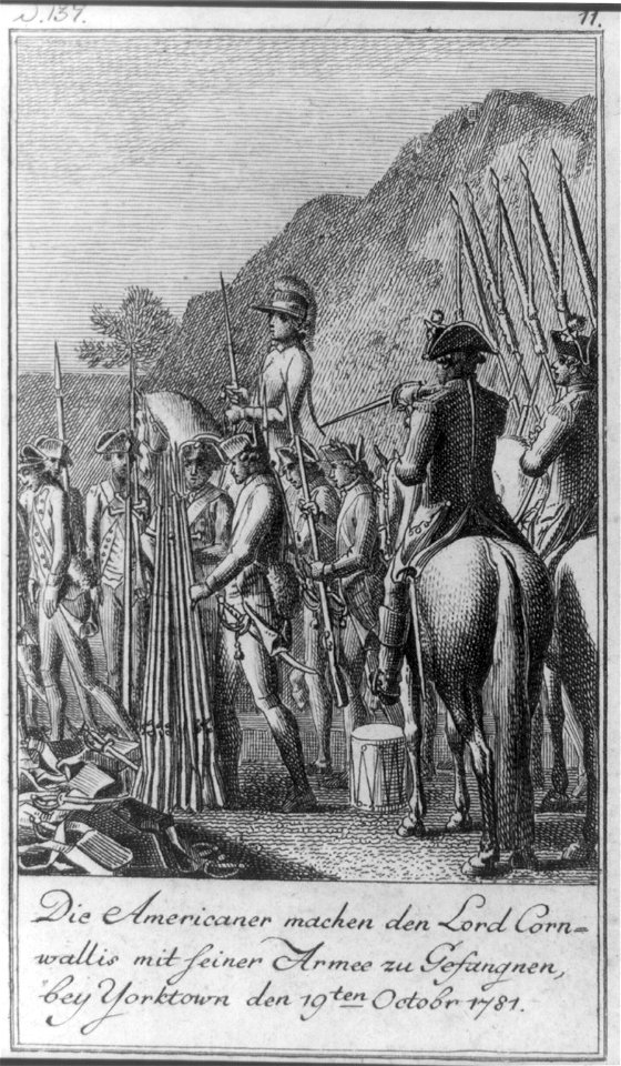 Die Americaner machen den Lord Cornwallis mit seiner Armee zu Gefangnen, bey Yorktown den 19ten Octobr 1781 LCCN2004670206