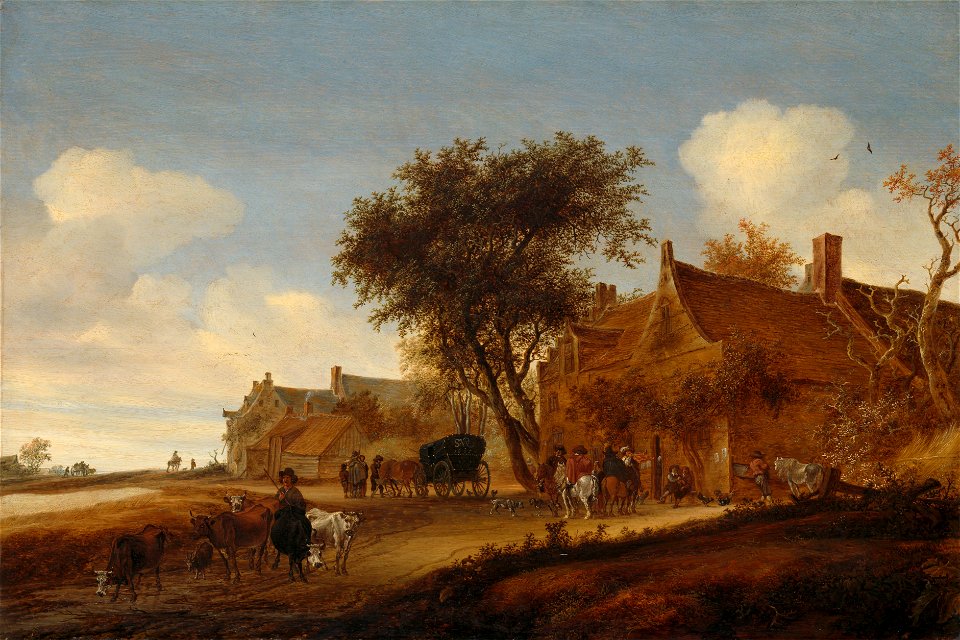 Dorpsherberg met reiswagen Rijksmuseum SK-A-713