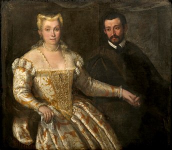 Doppelporträt einer Frau und eines Mannes (Venedig c1570)