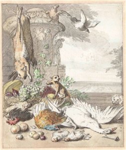 Dood wild, een aap, een hond en enige vogels. Free illustration for personal and commercial use.