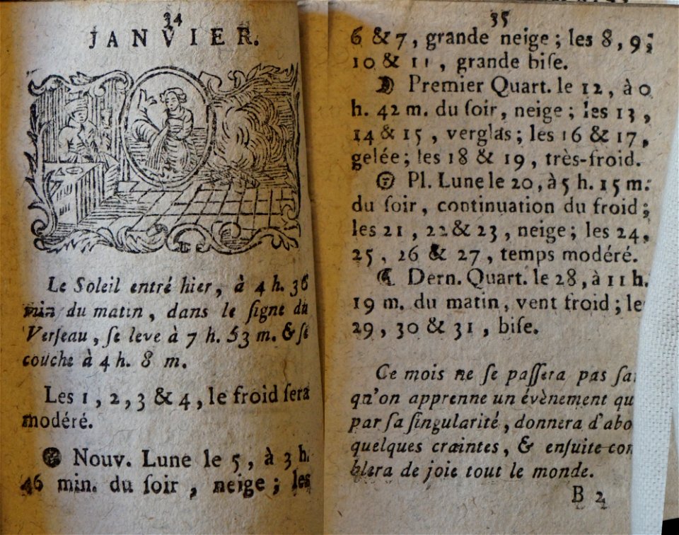 Double almanach journalier p 34 09423
