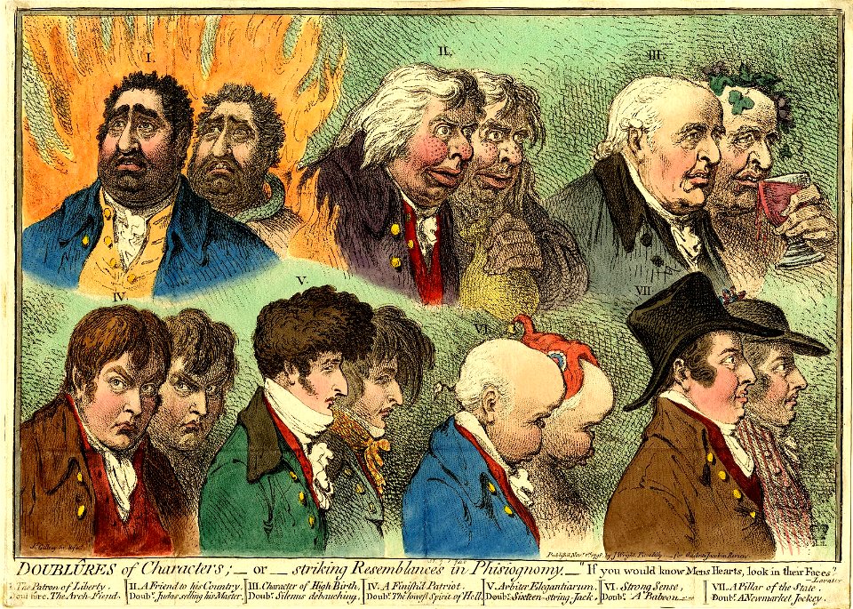 Doublûres of characters; -or-striking resemblances in phisiognomy.- (BM 1851,0901.940)