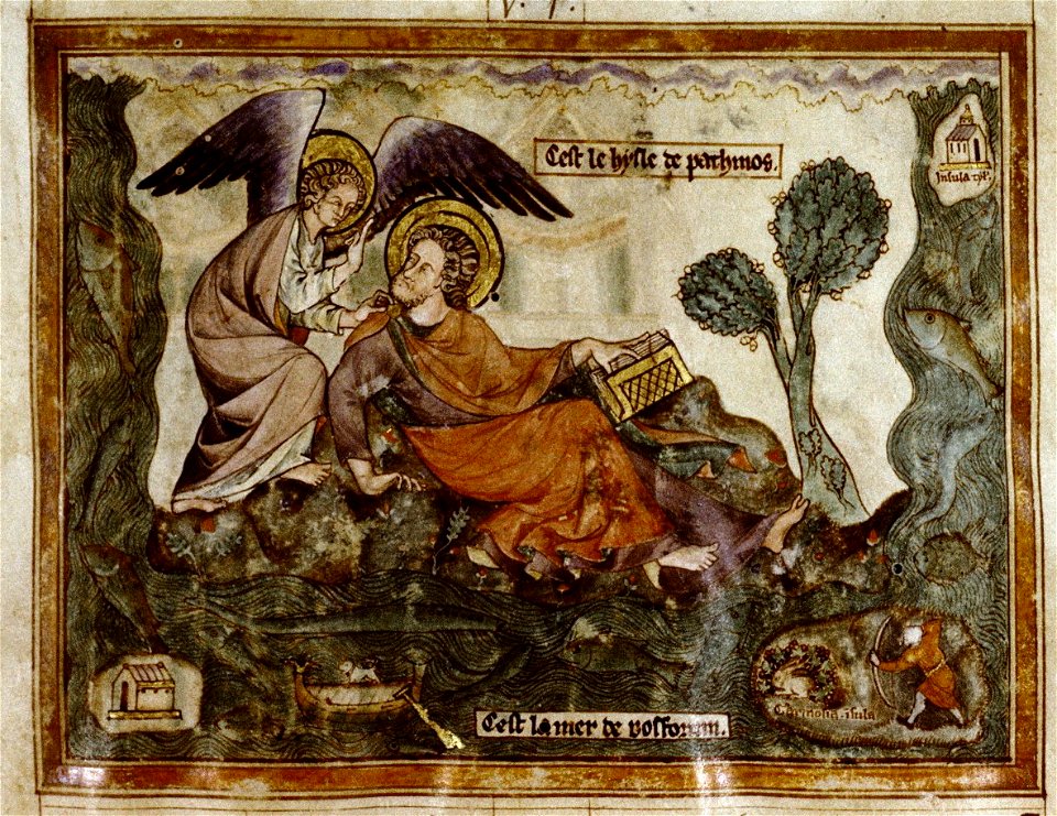 Douce Apocalypse - Bodleian Ms180 - p.001 John woken by the angel