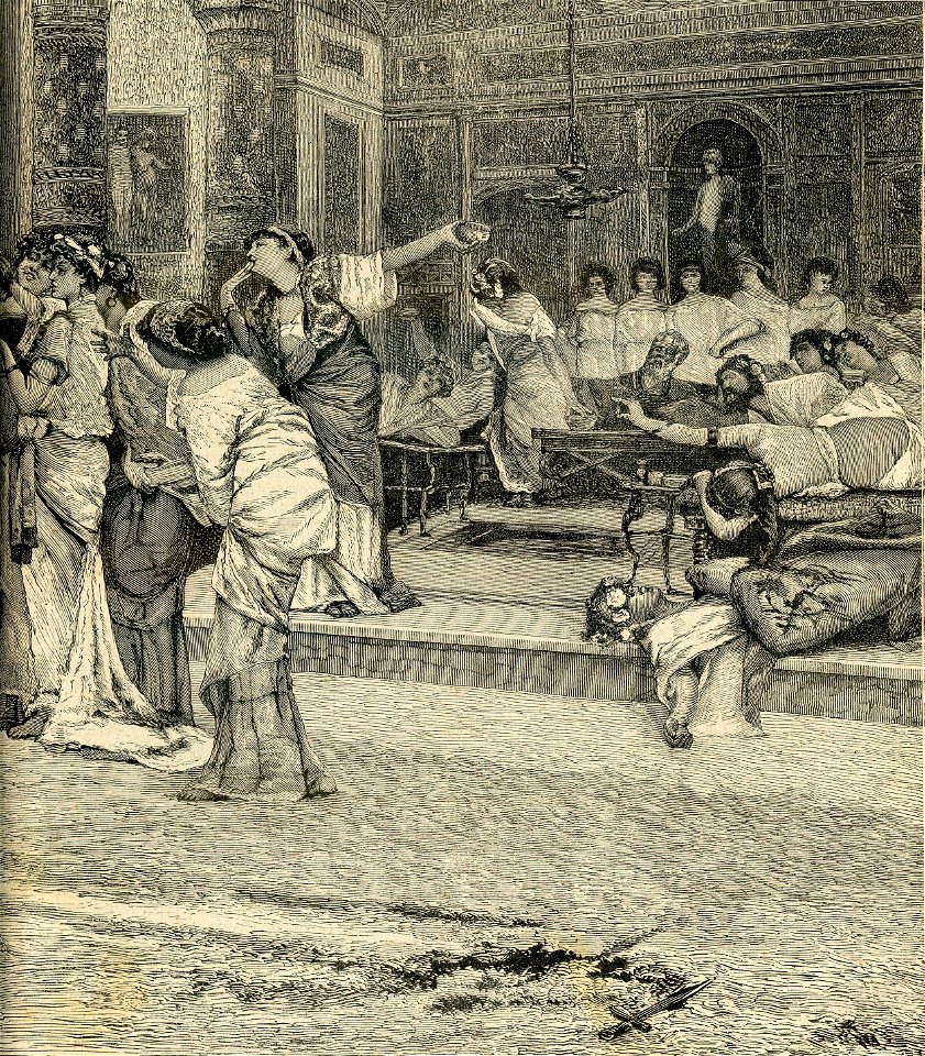 Dopo un giuoco di gladiatori ad una cena, a Pompei b