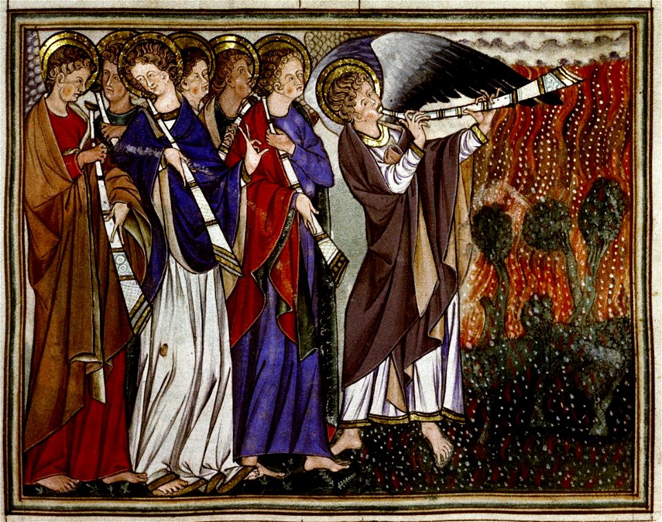 Douce Apocalypse - Bodleian Ms180 - p.023 First trumpet