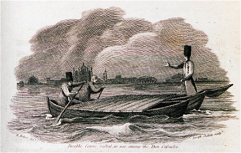 Double Canoe, rafted, in use among the Don Cossacks - Clarke Edward Daniel - 1810