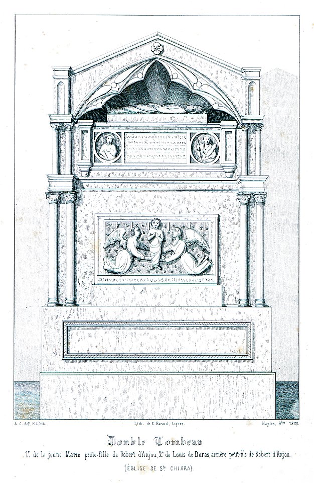 Double tombeau 1r de la jeune Marie petite-fille de Robert d'Anjou, 2e de Louis de Duras arrière petit-fils de Robert d - Godard - Faultrier Victor - 1857
