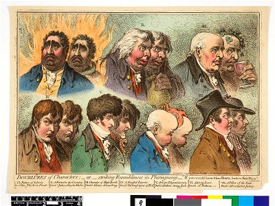Doublûres of characters; - or - striking resemblances in phisiognomy. - (BM 1868,0808.6781)