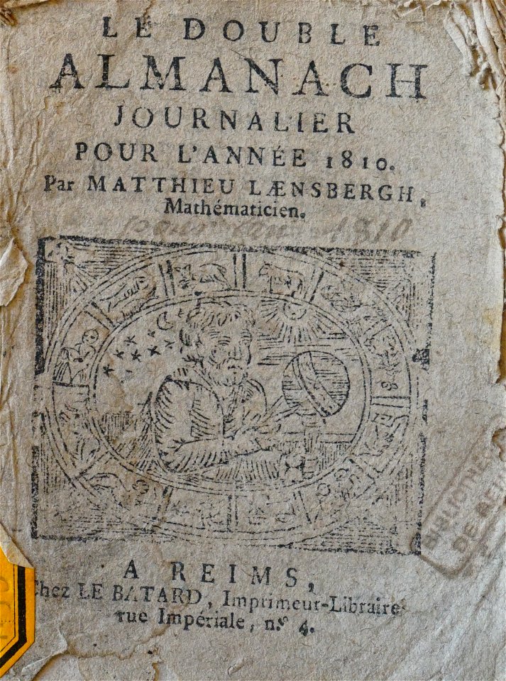 Double almanach journalier BM REims 09421
