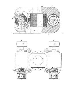 Double field magnet dynamo (Rankin Kennedy, Electrical Installations, Vol III, 1903)