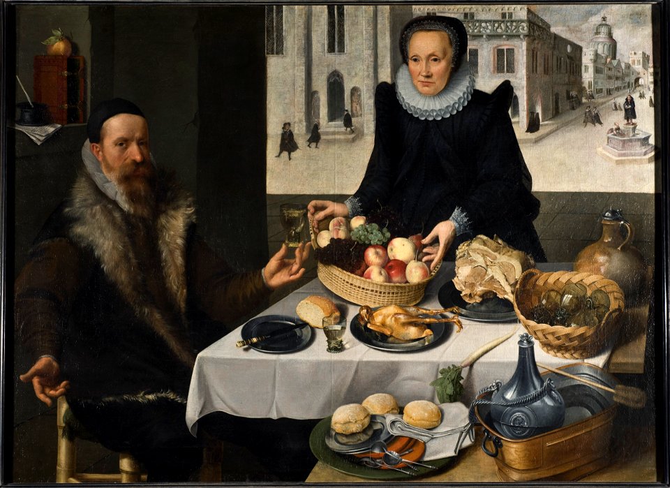 Double Portrait of an Elderly Couple (Lucas van Valckenborch & Georg Flegel) - Nationalmuseum - 23885