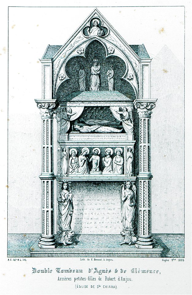 Double tombeau d'Agnès et Clémence, arrières petites-filles de Robert d'Anjou (Église de Ste Chiara) - Godard - Faultrier Victor - 1857