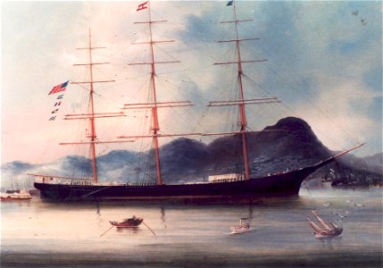 Downeaster L. Schepp at Hong Kong Anchorage, circa 1884
