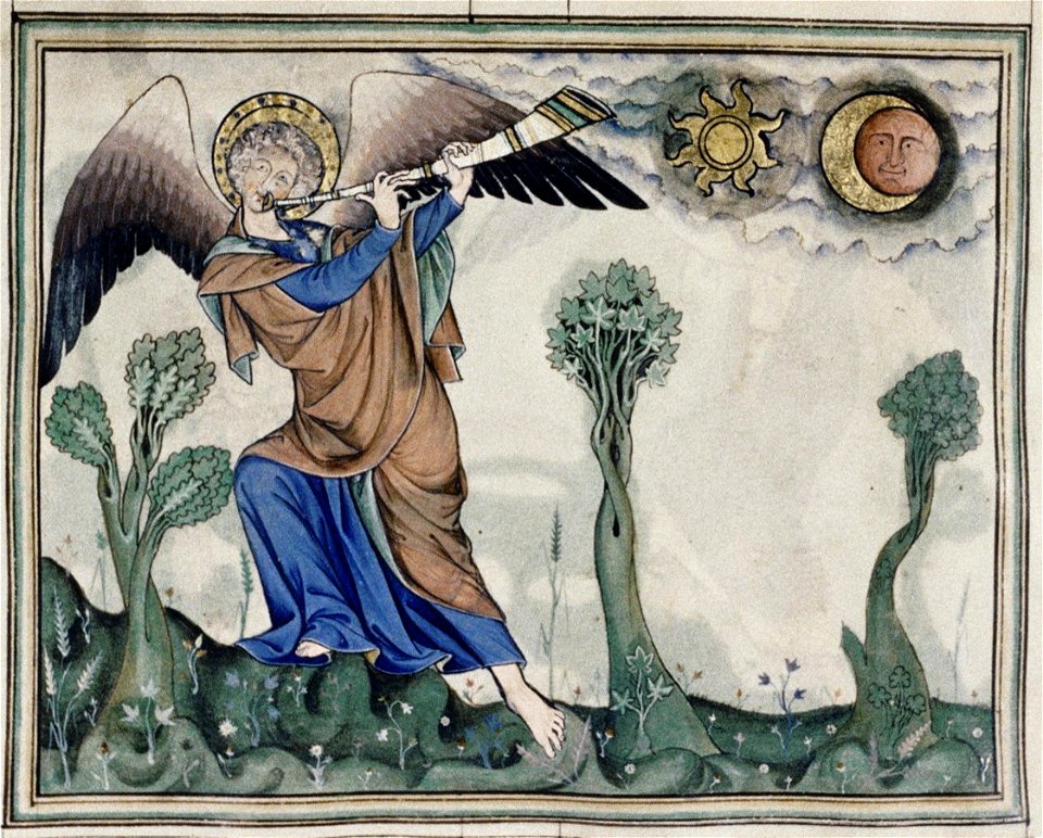 Douce Apocalypse - Bodleian Ms180 - p.026 Fourth trumphet
