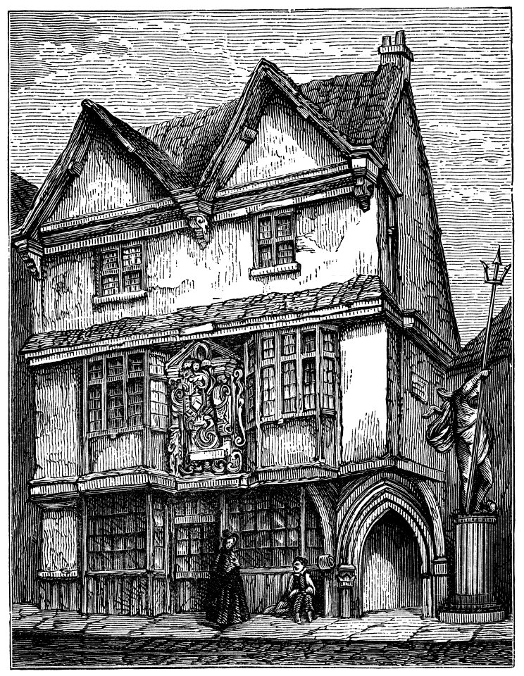 Dr White's almshouse and Neptune statue, Bristol