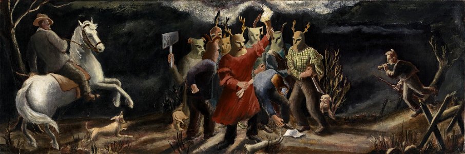 Down Rent War, Around 1845 (mural study, Delhi, NY post office)