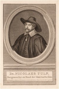 Dr. Nicolaes Tulp (1593-1674), Burgemeester en Raad der Stad Amsterdam (naar H.Pothoven en Rembrandt), objectnr A 14089